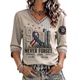 thumbnail image 2 of Women's 9/11 25th Anniversary T-Shirt Flag Printed Vintage Never Forget 9/11 Tshirt 25th Anniversary Flag Shirt for Women, 2 of 4