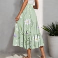 thumbnail image 3 of Jupes d'Été pour Femmes 2025 Rétro Vacances Boho Floral Jupe Longue à Volants Taille Haute à Cordon, 3 of 6