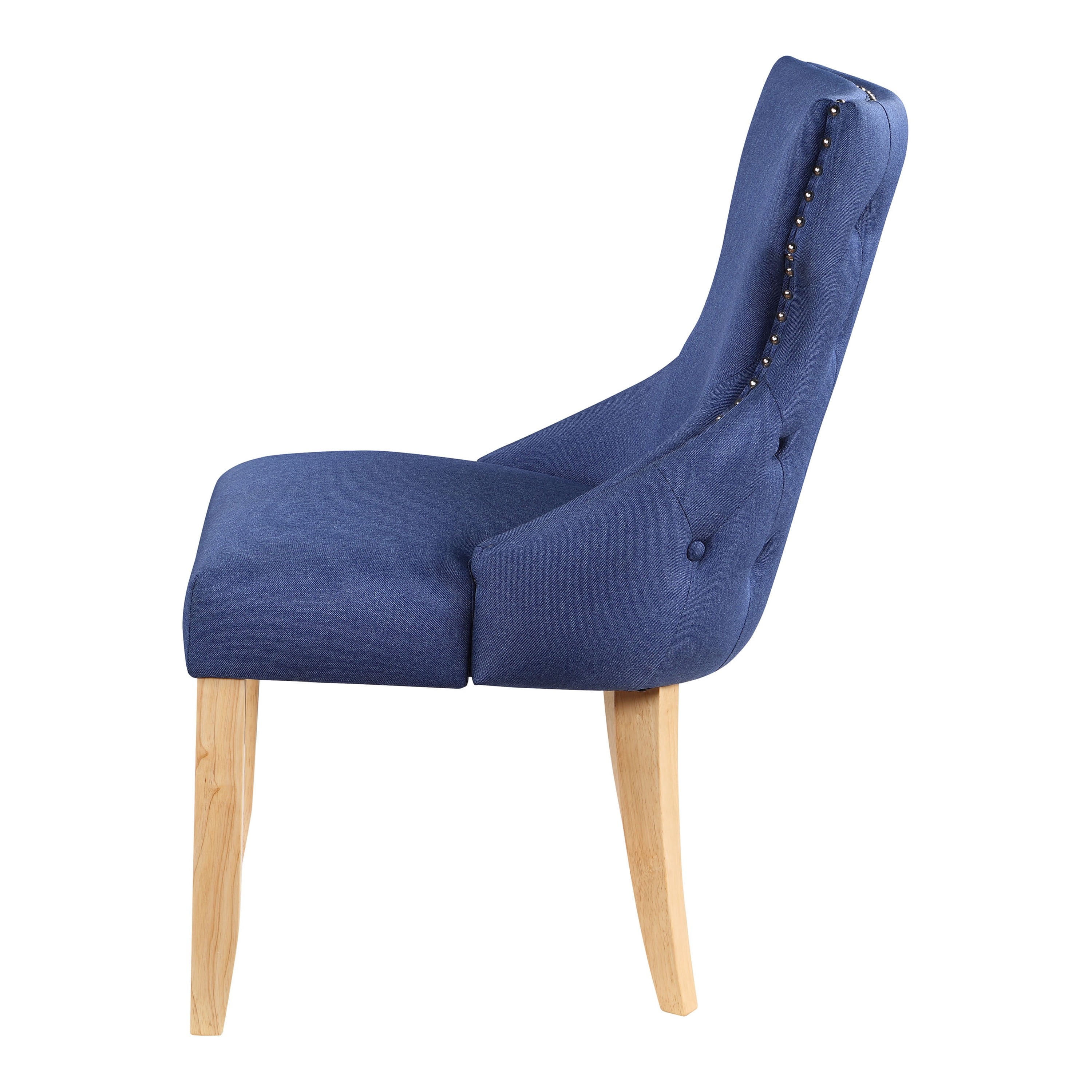 Furniture of America Taryn Upholstered Wood Blue Side Chairs (Set of 2)