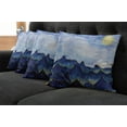 thumbnail image 5 of Ambesonne Landscape Throw Pillow Cover 4 Pack, Hills Cloud Sky, 20", Yellow Blue, 5 of 5