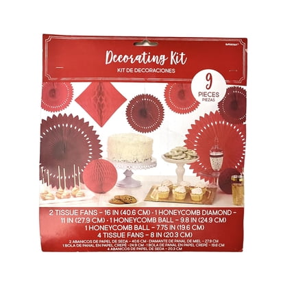 Amscan (Red) Glam Party Paper Decorating Kit 9 pcs