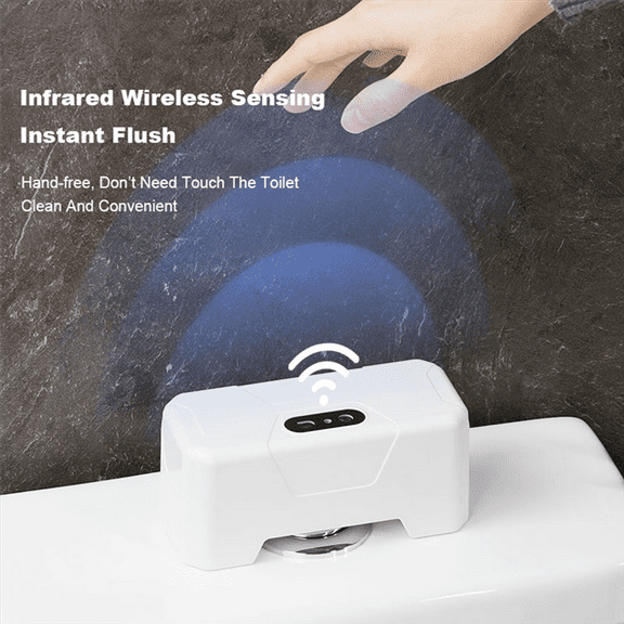 Automatic Toilet Flush Button Toilet Flusher ExternalInfrared Rechargeable Smart Toilet Flushing Sensor,1 * Automatic Toilet Flush Button,White