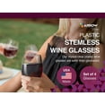 thumbnail image 2 of Arrow 16 oz Stemless Plastic Wine Glasses, Set of 4 , Clear, 2 of 9