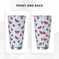 thumbnail image 3 of Logiee Watermelon Print 20OZ Car Cup with Lid, Stainless Steel Vacuum Insulated Double Wall Travel Tumbler, Durable Insulated Coffee Mug,Thermal Cup with Straw-Straw Two-piece Set, 3 of 8