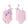 thumbnail image 6 of Gunia Toddler Girl Swimsuit Kids Letter Print Asymmetrical Bow Ruffles Sleeveless Bathing Suits Beachwear Girls' Swimwear For Holiday Beach Pool 1-6 Years, 6 of 6