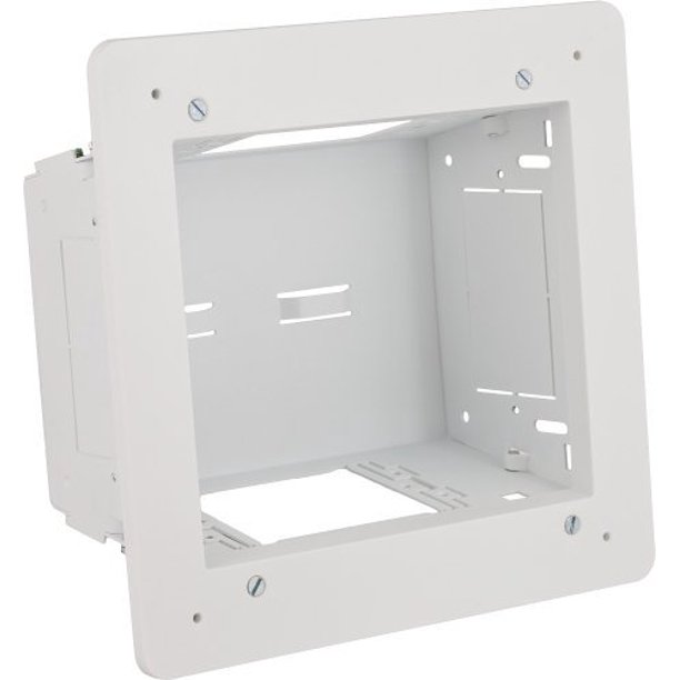 Hubbell Raco NSAV62M Recessed Steel TV Box Wall Plate Kit, 2+ Gang, White