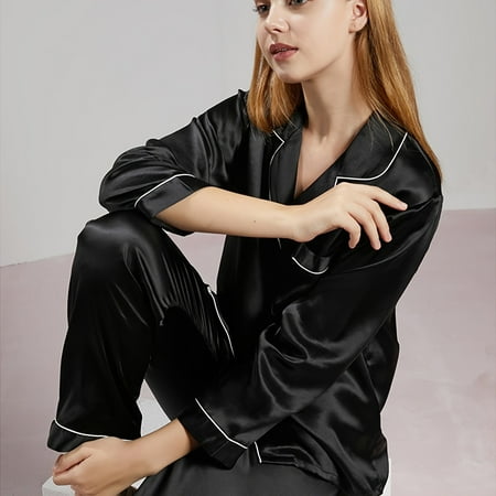 

Casual & Soft Pajamas Lapel Long Sleeve & Pants Pj Sets For Valentine‘s Gifts Women‘s Loungewear & Sleepwear