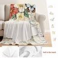 thumbnail image 5 of Vintage Floral Blossom Blanket Soft Cozy Warm Throw Blanket for Couch, Plush Fuzzy Flannel Fleece Blankets for Sofa, Spring Rustic Butterfly Botanical Bed Blankets Lightweight Gifts for Men, 40"x60", 5 of 9