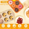 thumbnail image 3 of Jetcloudlive 7 Pcs Silicone Muffin Pan Donut Pan 6 Cup Cupcake Pans Non Stick Round Silicone Baking Molds Cake Muffin Tray 7 Colors for Cake Biscuit Bagels, 3 of 9