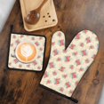 thumbnail image 6 of Pioneer Flower Floral Print Pattern 1-Pack Oven Mitts Set, Heat Resistant Kitchen Gloves, 7.7" X 12", 6 of 6