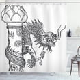 thumbnail image 1 of Ambesonne Dragon Shower Curtain, Chinese Creature, 69"Wx70"L, Black White, 1 of 3