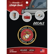 DECALCOMANIA Marine Corps Car Decal - Large 5.5" USMC Vinyl Decal for Car Window - Large Military Car Decals United States Military Stickers for Cars - United States Marine Corps Car Sticker