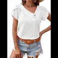 thumbnail image 1 of Blusas de para Mujer, Blusas Informales con Cuello para Negocios, Blusas con Mangas Abullonadas, Ropa de Trabajo Holgada de Verano. S, 1 of 8
