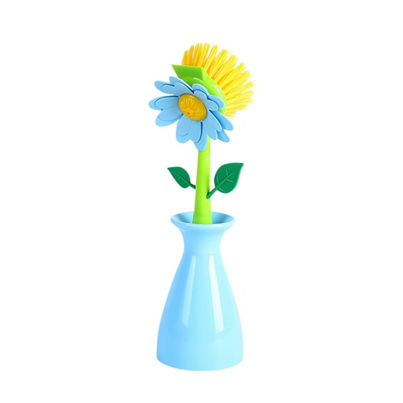 Brosse de Nettoyage de Produit / Brosse de Nettoyage de Cuisine Fleur Manche Long Brosse à Pot Brosse à Vaisselle Accessoires de Cuisine Outil de Nettoyage de Foyer