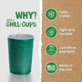 thumbnail image 2 of Vasos Party Cups Steel Chill, 473 ml, paquete de 12, verdes, 100% reciclables, 2 of 7
