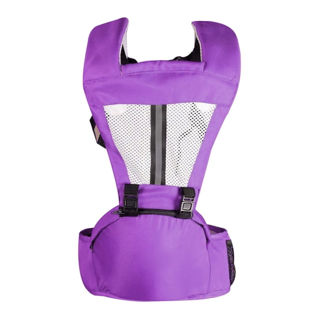 Portabebés con taburete de cintura, doble uso, buena fijación, color morado, multifuncional, para viajes, exteriores y hogar.
