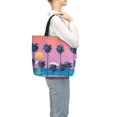 thumbnail image 3 of Sigee Beach with Palm Trees Print Large Capacity Zippered Tote Bag - Durable, Stylish and Versatile for Everyday Use, 3 of 9