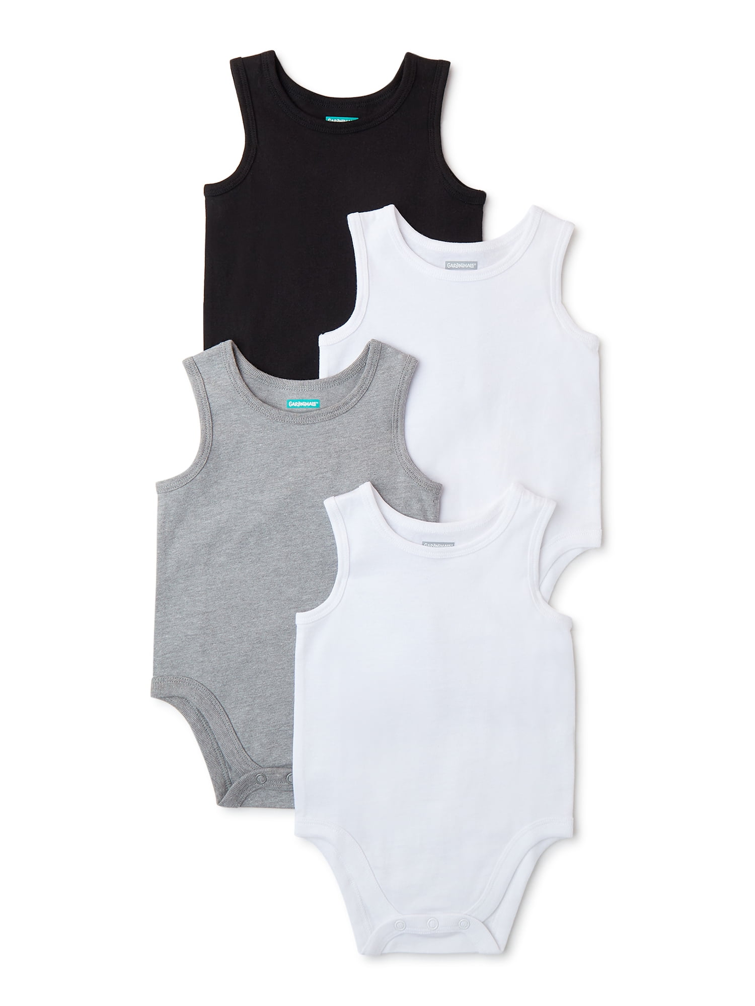 3 Gray 3 Infant 6 Pack Premie Sleeveless One Piece Snap Bodysuits Shirt White 