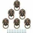thumbnail image 1 of Herrajes decorativos, perillas vintage con forma de cabeza de león en bronce rojo, tiradores de cajón antiguos sólidos y resistentes, reemplazo de aleación de zinc de alta calidad para piezas, 1 of 5