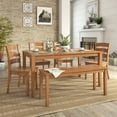 thumbnail image 2 of Weston Home Lexington Wood Dining Set with Bench and 4 Ladder Back Chairs, Oak, 2 of 7