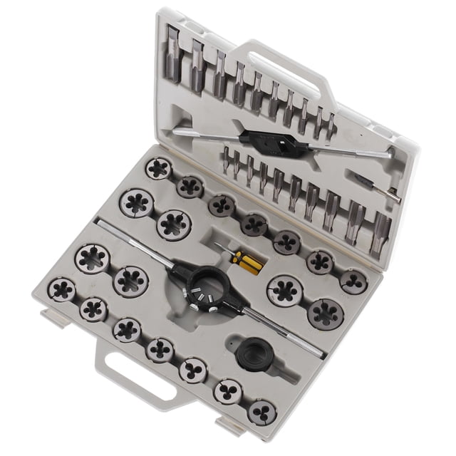 45Pcs Tap Die Set, Fine 55 degrees Celsius ylindrical Pipe Threads, High Speed Steel, CNC Machined, Hardness 60 HRC, Cut Iron, Steel, Aluminum and More, Storage Box Included
