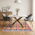thumbnail image 3 of ODIKA Bedside Checkered Retro Block Hopscotch Grid Storybook Motif Easy Care Kids Safe for Small Living Room, Playroom, Bedroom, 3 of 7