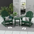 thumbnail image 3 of Polytrends  Laguna 3-Piece Poly Adirondack Rocking Chairs and Side Table Set Dark Green, 3 of 5