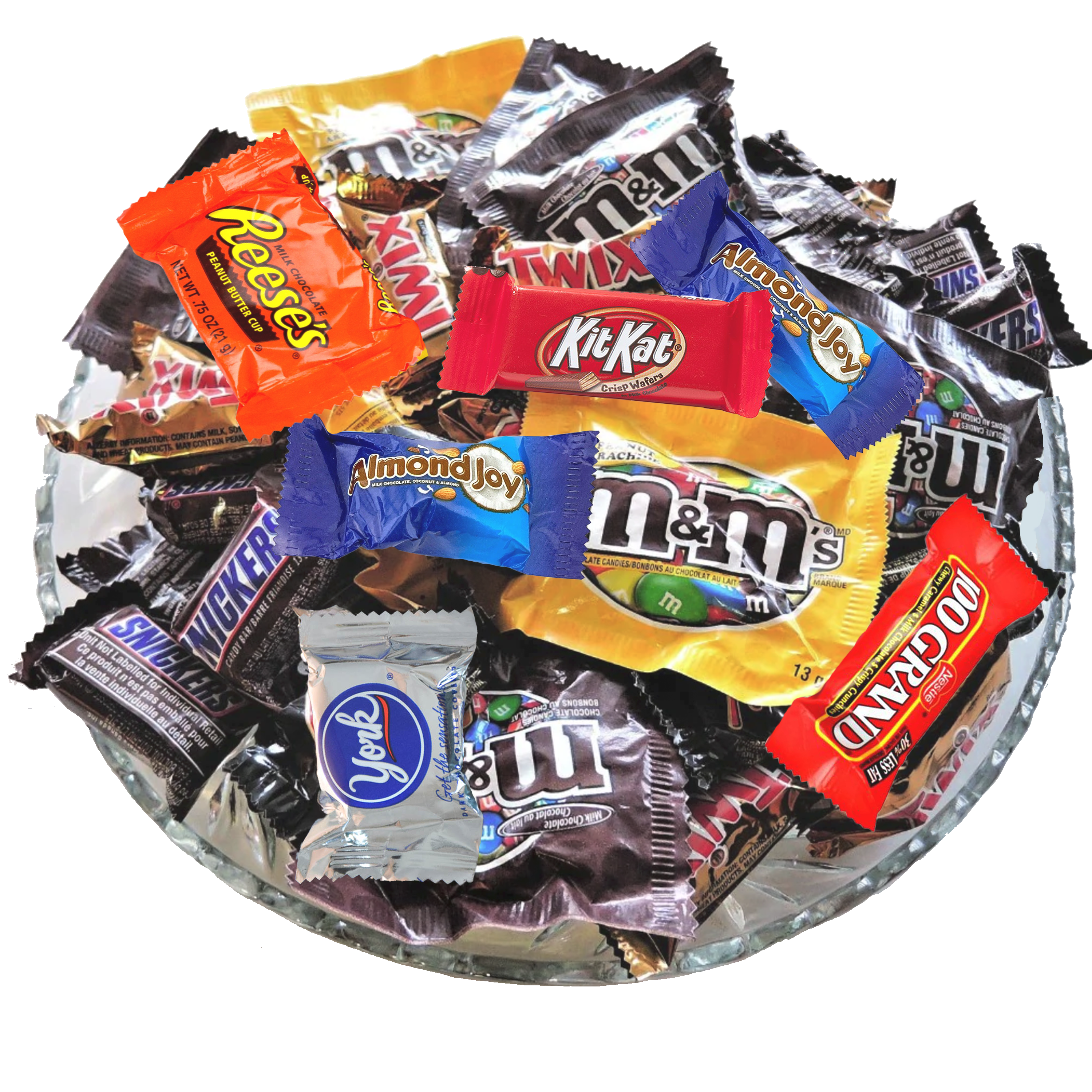 320 Ounce) Variety Assortment Mix Bulk Pack Chocolate M&M's, Snickers,  Milky Way, Twix, Reese's, York, 100 Grand, Almond Joy, Kitkat. 