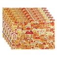 thumbnail image 2 of Gingerbread Houses Pattern Placemats Set of 6 Coffee Mats, Non Slip Backing 18x12 Inch for Home and Restaurants, 2 of 9