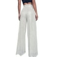 thumbnail image 4 of Sequin Pants for Women 2026 Trendy Sequin High Waisted Shiny Loose Wide Leg Flowy Rave Pants, 4 of 6