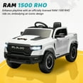 thumbnail image 3 of 12V Ride on Cars with Remote Control, Licensed RAM 1500 Kids Ride on Toys for Toddlers Boys Girls Ages 3-6, Kids Electric Cars with Bluetooth, Music, Back Storage, LED Light, White, 3 of 11