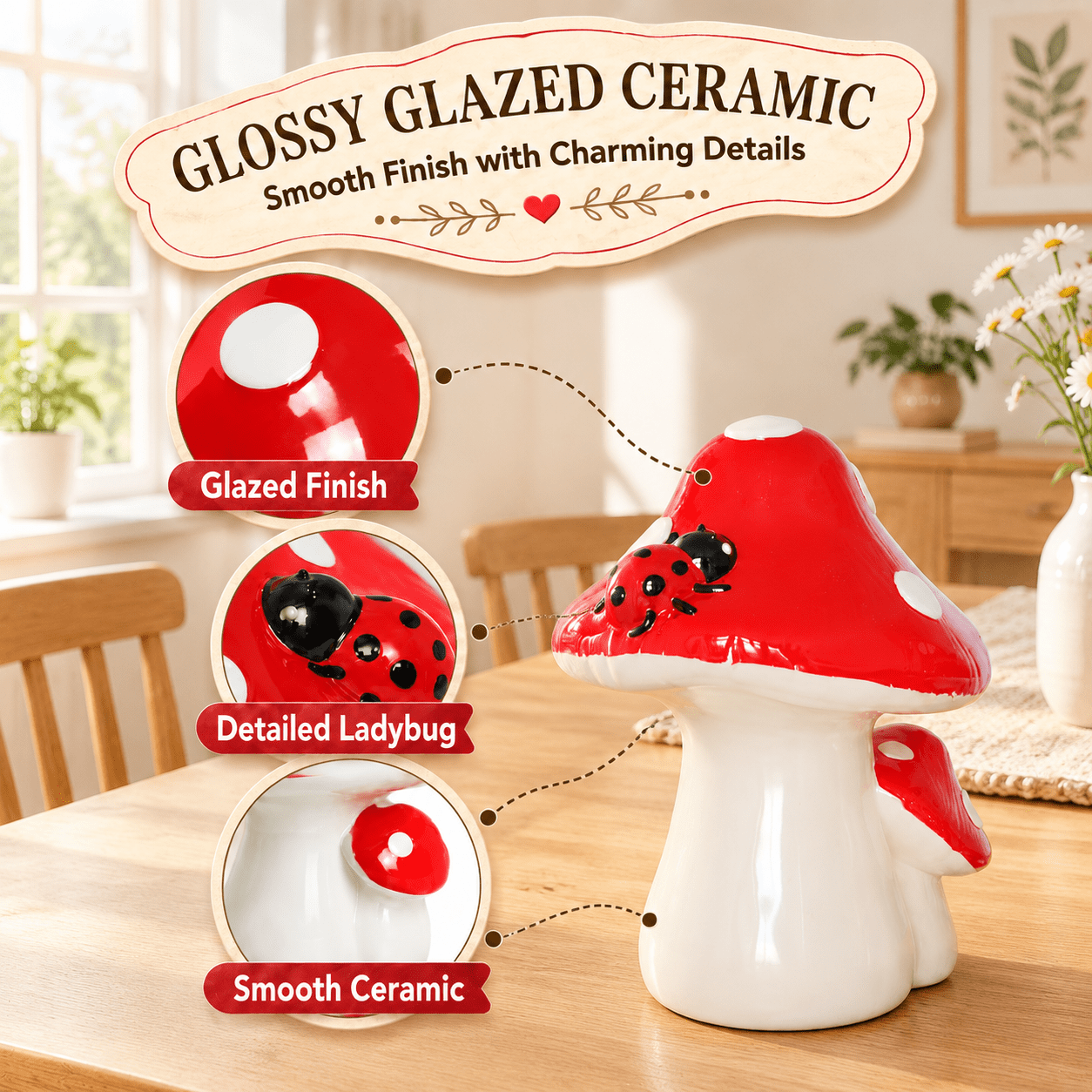 Ceramic Mushroom Toilet Bolt Covers image 5