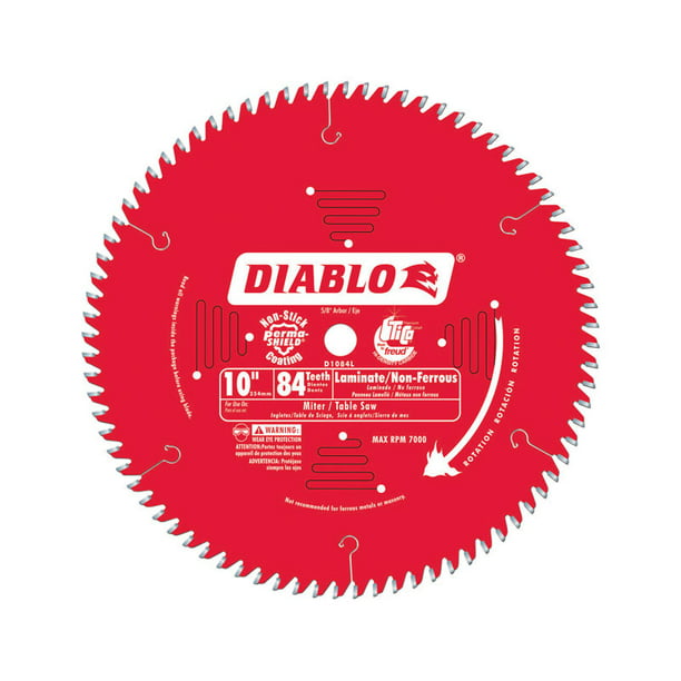 Diablo D1084l 10 Inch 84t Laminate Chop, Diablo 10 Inch Table Saw Blade