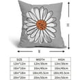 thumbnail image 5 of Orange White Daisy Pillow Covers 18x18 Set of 2 Spring Summer Gray Colored Decorative Throw Pillows Outdoor Modern Art Flower Pillowcase Square Linen Cushion Case for Home Sofa Couch Bed, 5 of 6