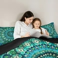 thumbnail image 5 of Manfei Bohemian Mandala Bedding Comforter Set 2pcs for Girls Women, Hippie Floral Flower Twin Comforter Sets, Teal Bedding Set, Lightweight Room Decor, 5 of 8