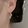 thumbnail image 3 of Pendientes de plata Laklulu con forma de botón, pendientes de temperamento dulce, pendientes femeninos a juego suaves, 3 of 5