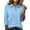 Sky Blue, variant on Clossjun Womens Polo Blouse for Work Golf Collared Button 3/4 Sleeve Tops Lightweight, Quick Dry Three Quarter Length Solid Color Loose Fit Walking, Gym Sweatshirt