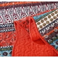 thumbnail image 3 of Chezmoi Collection Odette Boho Chic Bohemian 100% Cotton Quilt Set, Queen, Orange, 3-Pieces, 3 of 5