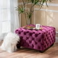 thumbnail image 4 of Christopher Knight Home Jaymee Velvet Ottoman, Fuchsia, 4 of 10