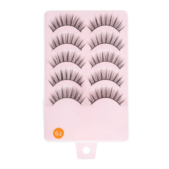 Unique Bargains 5 Pair Natural False Eyelashes for Makeup Black F9
