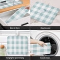 thumbnail image 4 of Ombre Aqua Blue White Plaid Dish Drying Mat, Checkerd Pattern Absorbent Dish Drying Matt Pad for Kitchen Countertops,Sinks,Dish Drainer Racks, Large 18x24inx1 Pc,, 4 of 8