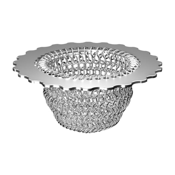 Kitchen Sink Drain Strainer, Patented 304 Stainless Steel Reversible Mesh Strainer with Flexible Chain, Handcrafted Anti-Clog Garbage Disposal Cover, Easy to Install & Clean - 1 Pack