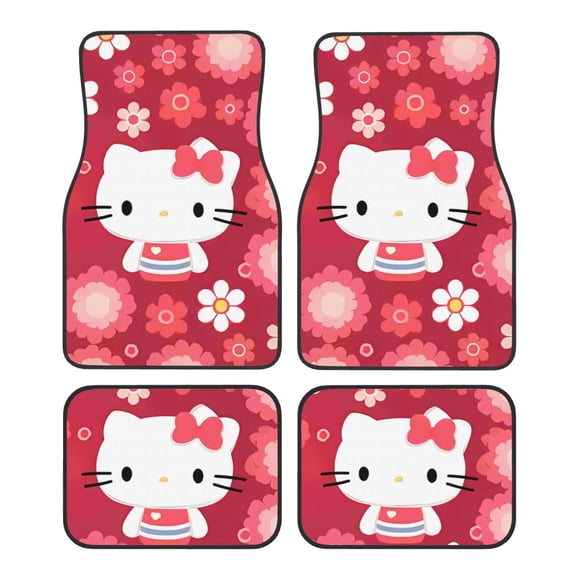 Saiise Sanrio Print Universal Fit Carpet Floor Mats For SUV,Vans,Sedans,Trucks,Set of 4pcs