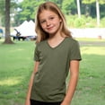 thumbnail image 2 of XAOFW Boy's T-Shirts Solid Color Short Sleeve V Neck Kids Classic T Shirts Leisure Wear Loose Fit Tee Shirts Club Party Soft Breathable Children Tops, 2 of 6