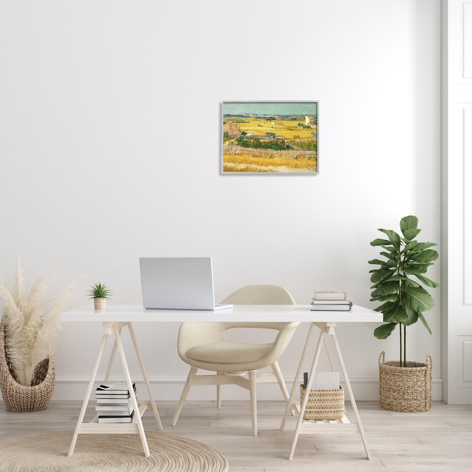 Stupell Industries The Harvest Vincent van Gogh Classic Painting Painting Gray Framed Art Print Wall Art, Design by one1000paintings