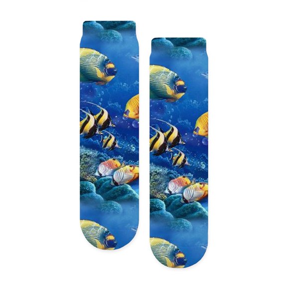 CafePress - Tropical Fish - Unisex Novelty Printed Crew Adult Socks