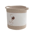 thumbnail image 2 of Nursery Clothes Hamper Basket 11 Inch Woven Cotton Rope Laundry Bin Baby Clothes Organizer with Handles Toy Storage Basket White Decor Basket, 2 of 8