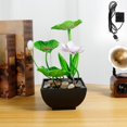 thumbnail image 1 of Dsseng Tabletop Fountain 3-Tier Lotus Indoor Waterfall Fountain Desk Fountain Relaxation Home Decor Including Lots of Rocks and Soothing Sound Machine, 1 of 10