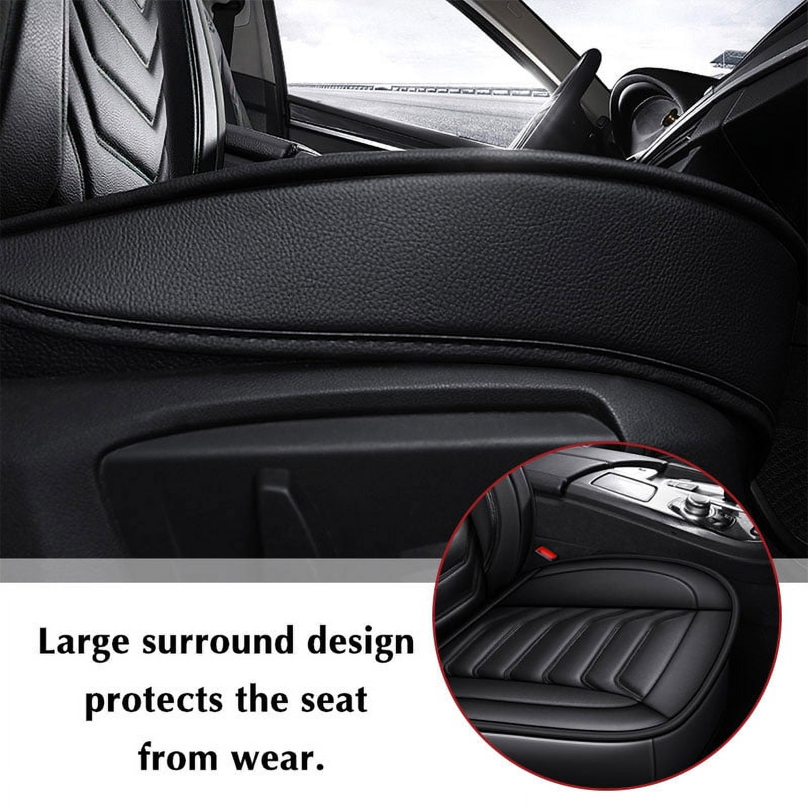 Novashion Piece Luxury PU Leather Front Car Seat Cover with  Backrest,Polyester micro-fiber fabric, Breathable and Soft Auto Seat  Protector,Universal Fit 95% of Cars (Sedan SUV Pickup Van)