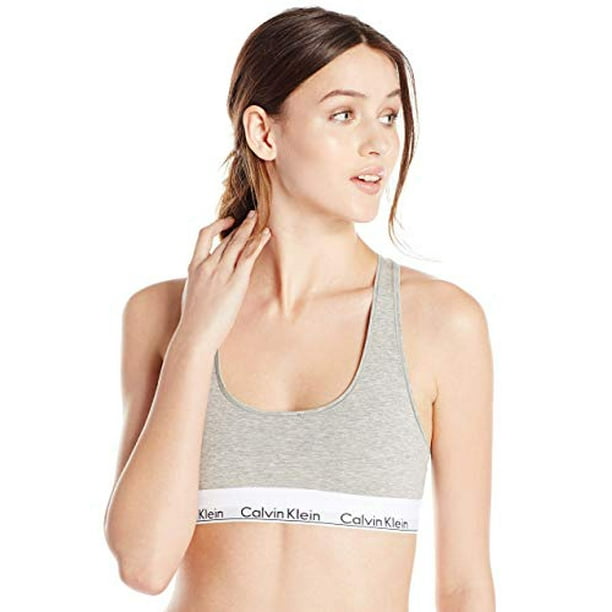 Calvin Klein Women's Modern Cotton Bralette, Grey Heather, Small - Calvin Klein Women's Modern Cotton Bralette, Grey Heather, Small -
